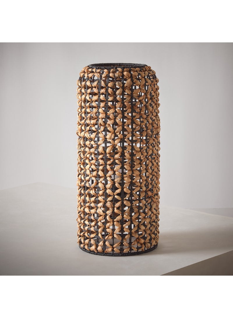 Home Box Naturel Water Hyacinth Round Floor Lamp 24 x 53 x 24 cm - Image 1