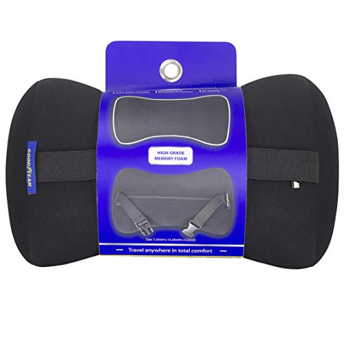 Goodyear GY1007 -Travel Neck Pillow for Car/SUV -100% Pure Memory Foam -Helps Relieve Neck Pain & Improve Circulation -Adjustable Strap - Car Neck Support/Black - Image 5