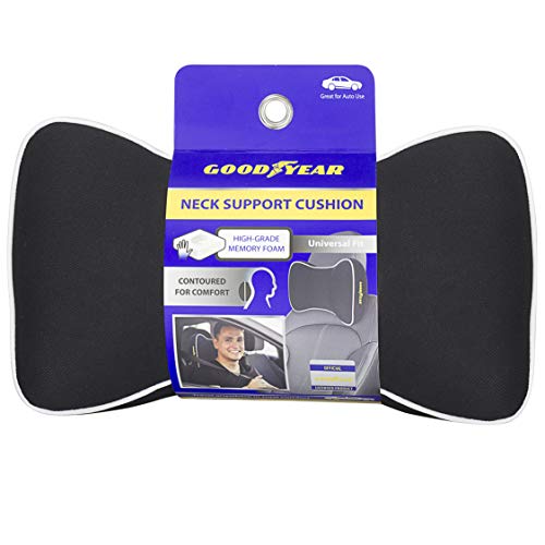 Goodyear GY1007 -Travel Neck Pillow for Car/SUV -100% Pure Memory Foam -Helps Relieve Neck Pain & Improve Circulation -Adjustable Strap - Car Neck Support/Black - Image 4