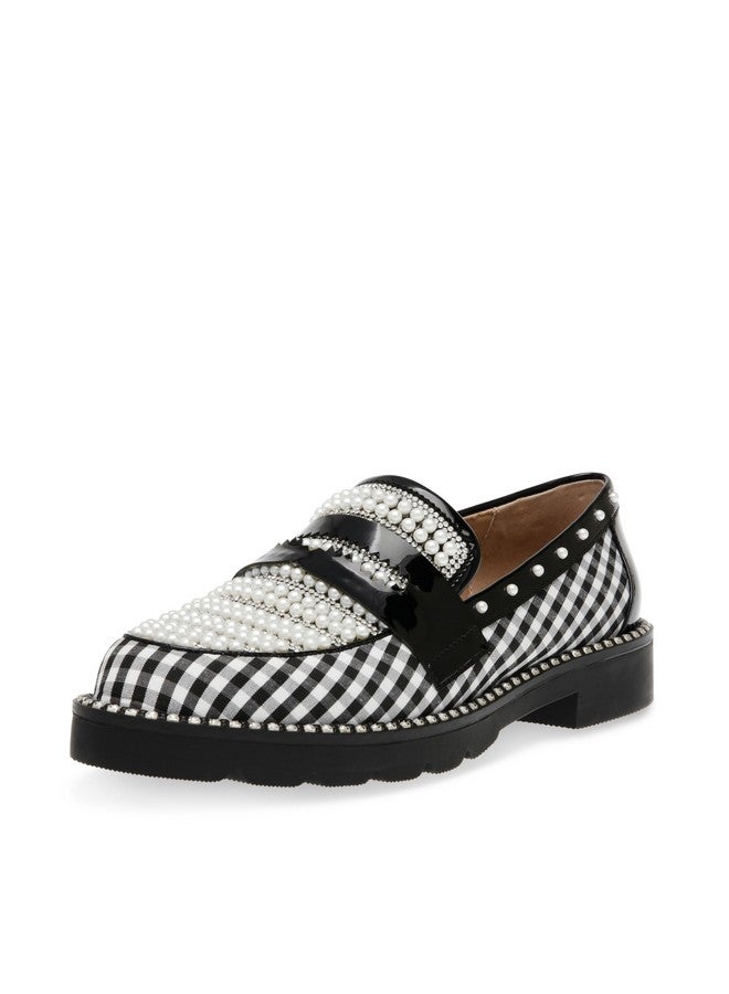 Betsey Johnson Women's Darian Loafer, Black/White Multi, 8 - Image 1
