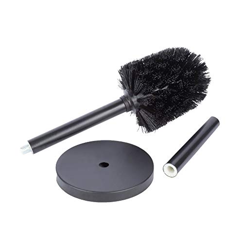 JS Jackson Supplies Sleek Toilet Brush and Holder with Metal Handle - Matte Black - Image 2