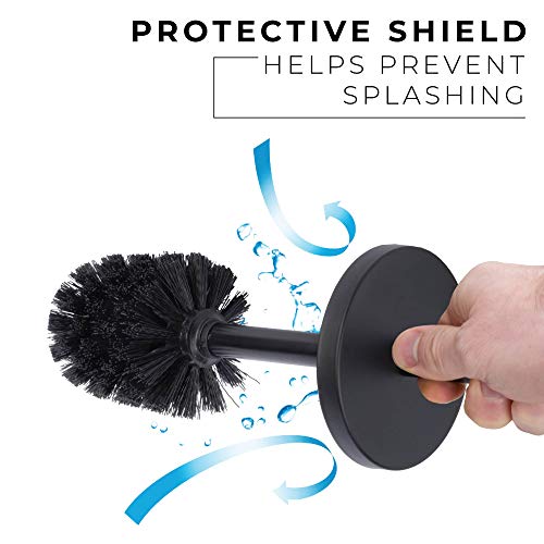 JS Jackson Supplies Sleek Toilet Brush and Holder with Metal Handle - Matte Black - Image 4