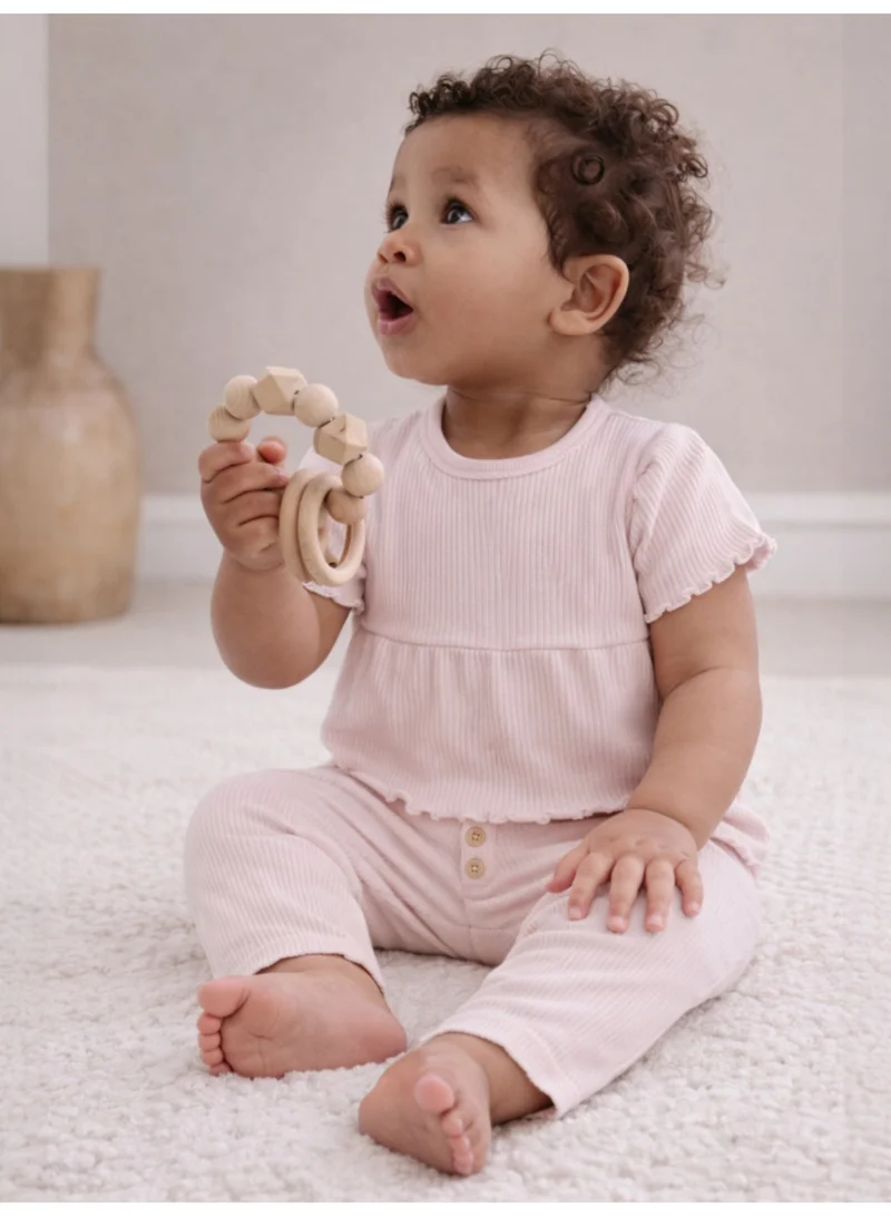 فكتور اند جين Infant Girls 2-Pack Rib T-Shirts & 2-Pack Rib Leggings Set