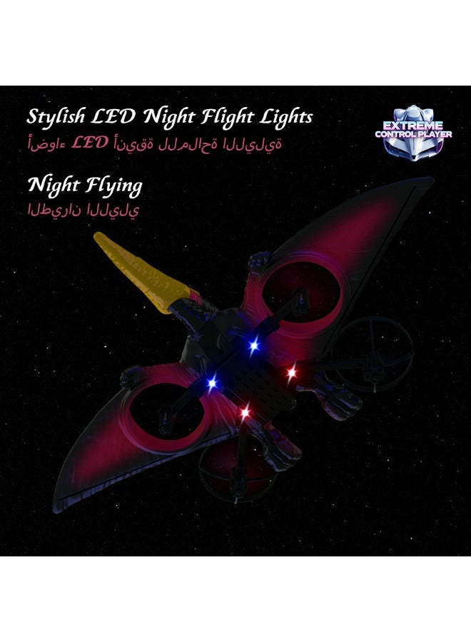 Premium RC Flying Dinosaur Drone – Realistic Dragon Remote Control Helicopter with LED Lights, Rechargeable Pterosaur Toy for Kids & Adults, Collector-Style RC Aircraft for Birthday Gifts - Image 5