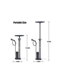 TRASSLE Bike Pump Portable, Ball Pump Inflator Bicycle Floor Pump with high Pressure Buffer Easiest use with Both Presta and Schrader Bicycle Pump Valves-160Psi Max  - Image 2