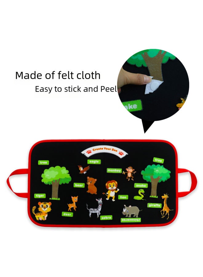Product Listing Educational Toys Felt Teaching Board Felt Storyboard Kindergarten Teaching Aids Felt Board-Color:Face Blue Inside Blue - Image 5