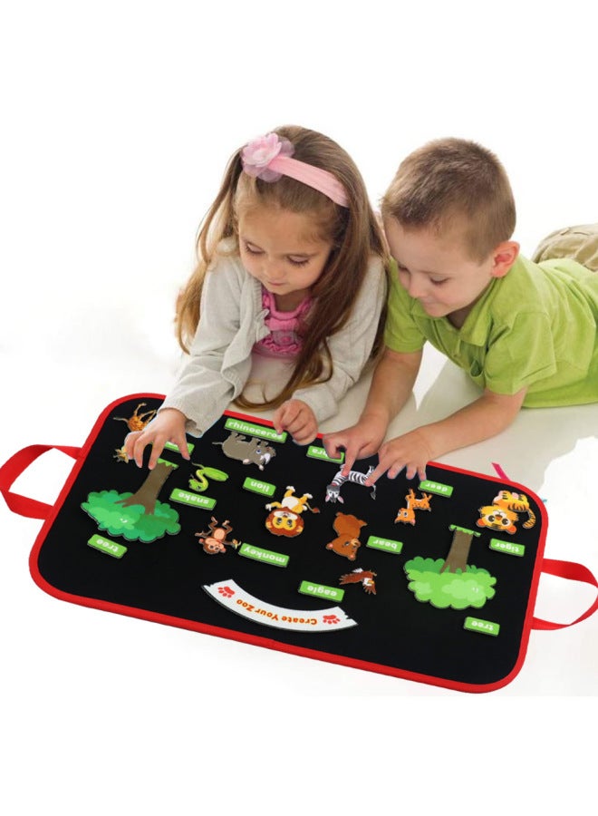 Product Listing Educational Toys Felt Teaching Board Felt Storyboard Kindergarten Teaching Aids Felt Board-Color:Face Blue Inside Blue - Image 2
