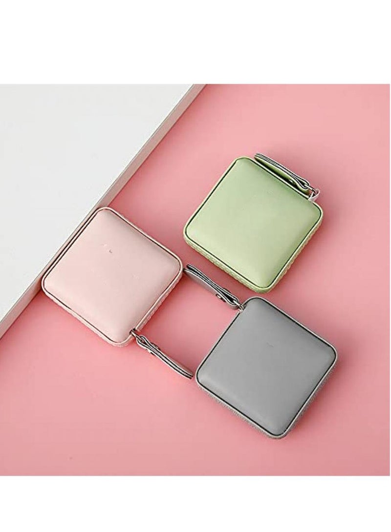 AIWANTO شريط قياس ناعم لقياس الجسم شريط قياس قابل للسحب لقياس الخياطة القماش مقاس مزدوج 60 بوصة 150 سم شريط جيب (أخضر، مربع) - Image 3