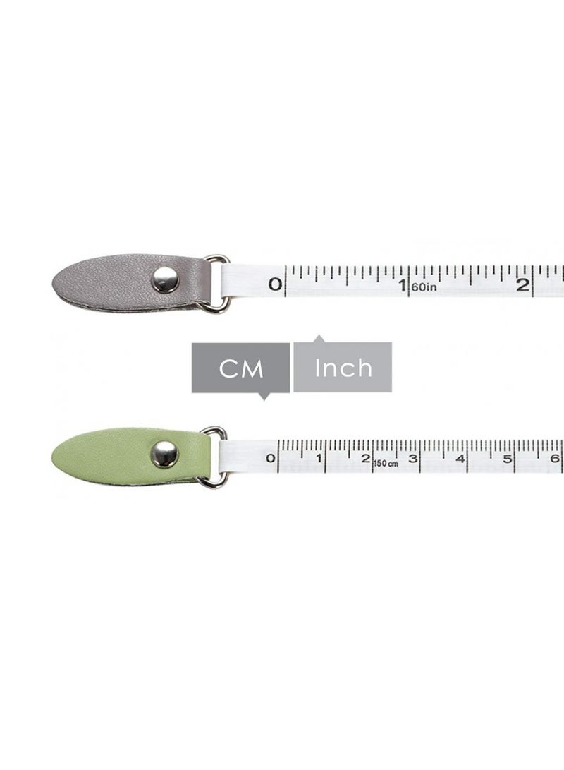 AIWANTO شريط قياس ناعم لقياس الجسم شريط قياس قابل للسحب لقياس الخياطة القماش مقاس مزدوج 60 بوصة 150 سم شريط جيب (أخضر، مربع) - Image 5