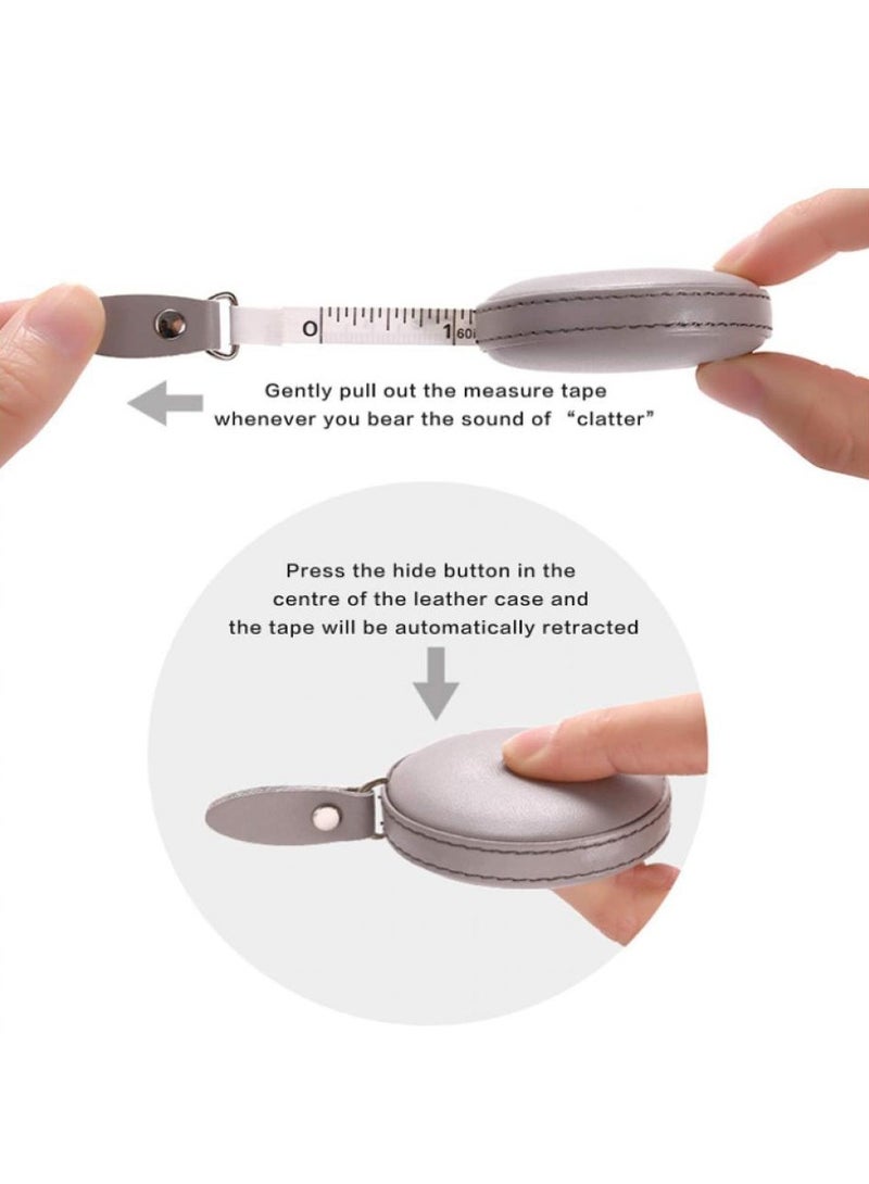 AIWANTO شريط قياس ناعم لقياس الجسم شريط قياس قابل للسحب لقياس الخياطة القماش مقاس مزدوج 60 بوصة 150 سم شريط جيب (أخضر، مربع) - Image 2