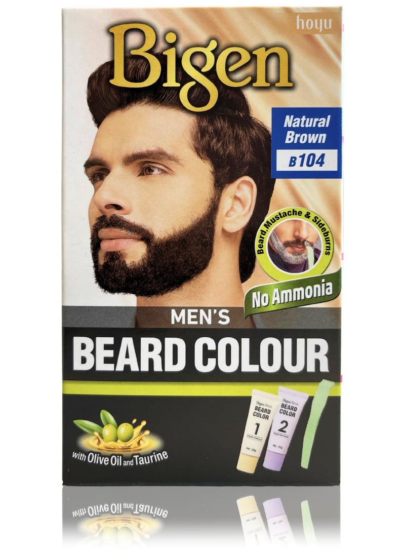 Bigen Men's Beard Colour No Ammonia Formula with Aloe Extract & Olive Oil - 104 Natural Brown - Image 2