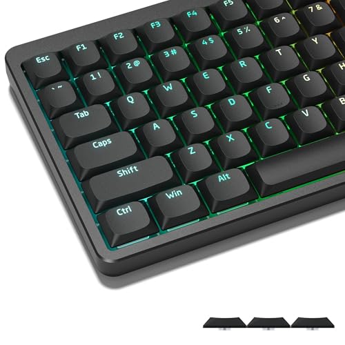 Womier Low Profile Keycaps for Mechanical Keyboard, Black Shine Through Keycaps, PBT Keyboard Key caps 60% 65% 75% 96% 100% for Cherry Gateron MX Switches, Black Backlight - Image 1