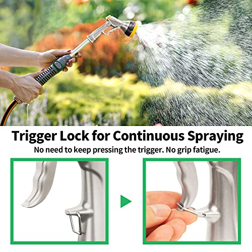 AUTOMAN Garden Nozzle Sprayer, High Pressure Spray Nozzle, 100% Metal Water Hose Nozzle, 7 Patterns Watering Nozzle, Heavy Duty Sprayer Garden Nozzle for Watering Plants & Lawns, Washing Cars & Pets - Image 4