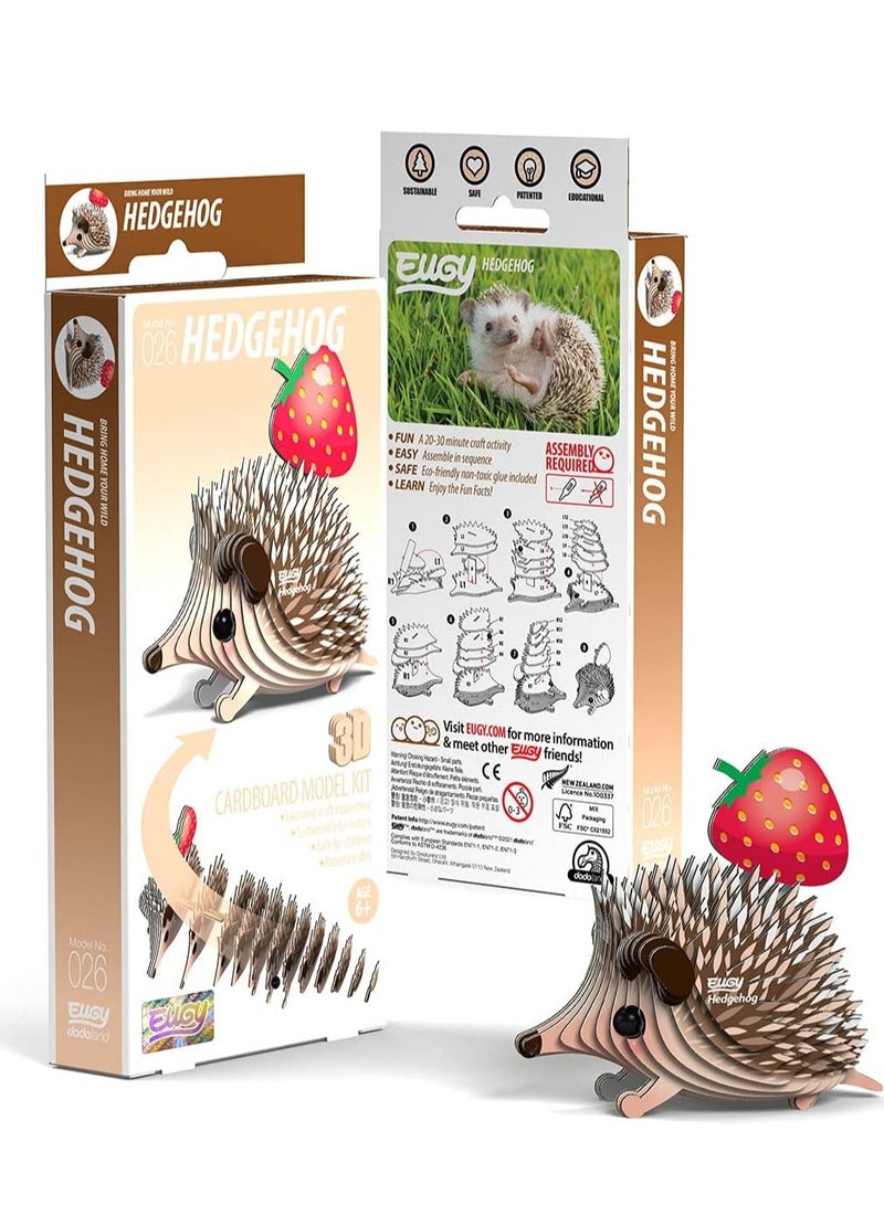 EUGY 3D Hedgehog Puzzle - Adorable Animal DIY Craft for Kids and Families - Image 2