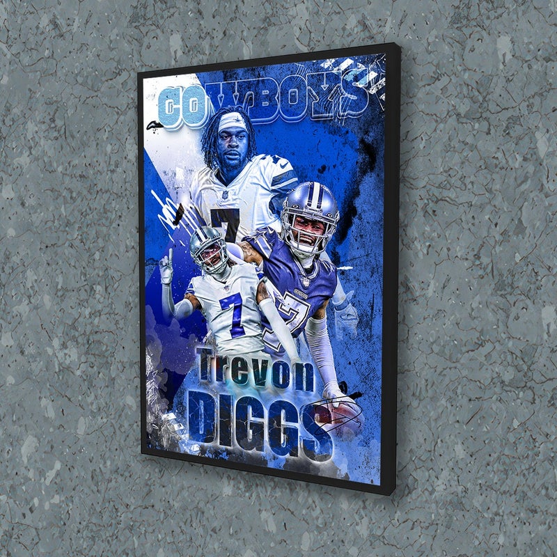 TNESSENTIAL Trevon Diggs Poster Dallas Cowboys Framed Canvas Print Football Wall Art Print NFL Artwork Home Decor D108 Birthday Gift - Image 2