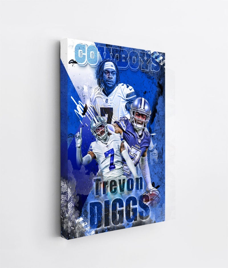 TNESSENTIAL Trevon Diggs Poster Dallas Cowboys Framed Canvas Print Football Wall Art Print NFL Artwork Home Decor D108 Birthday Gift - Image 4