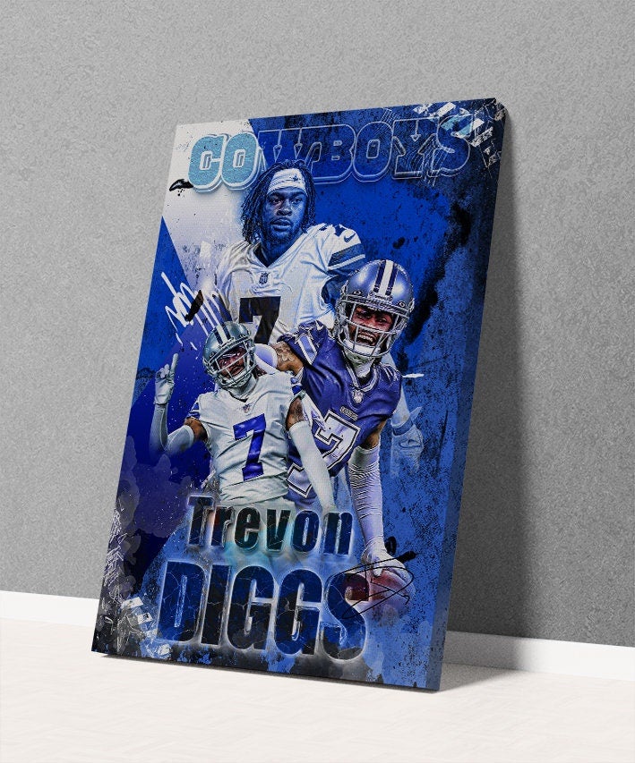 TNESSENTIAL Trevon Diggs Poster Dallas Cowboys Framed Canvas Print Football Wall Art Print NFL Artwork Home Decor D108 Birthday Gift - Image 3