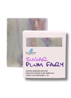 BLUEBYRD SOAP CO. Bluebyrd Soap Co Sugar Plum Fairy Soap Bar  Fun Bath Soap for Kids Children Teens  Handmade Natural Organic Shea Butter Soap for All Skin Types  Stocking Stuffer Plum 