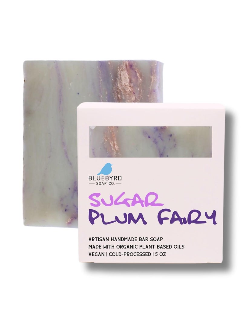 BLUEBYRD SOAP CO. - Bluebyrd Soap Co Sugar Plum Fairy Soap Bar  Fun Bath Soap for Kids Children Teens  Handmade Natural Organic Shea Butter Soap for All Skin Types  Stocking Stuffer Plum - Image 1
