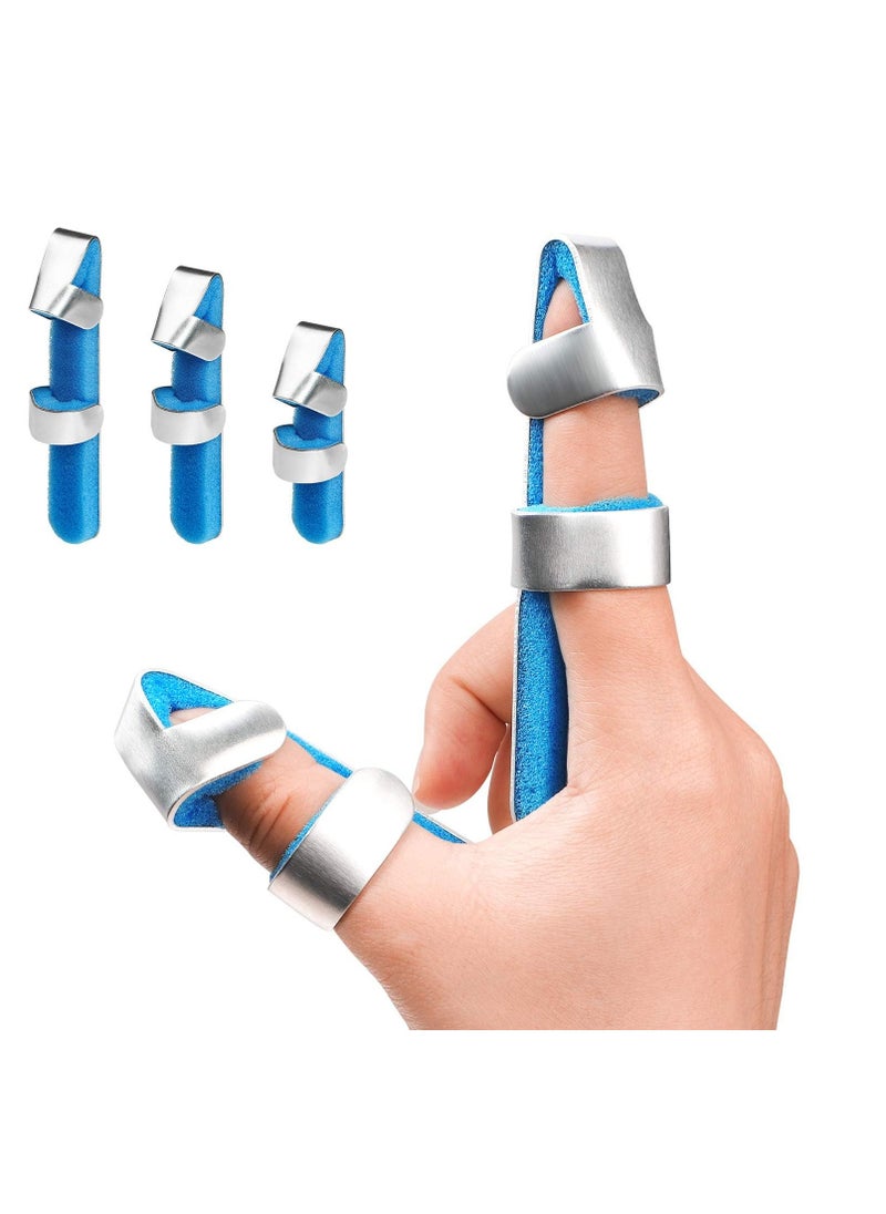 SYOSI Finger Splint, Set of 3 Sizes Broken Thumb & Finger Brace Support, Metal Stabilizer for Fractures, Strains, Sprains & Arthritis Pain Relief Adults & Children  - Image 1
