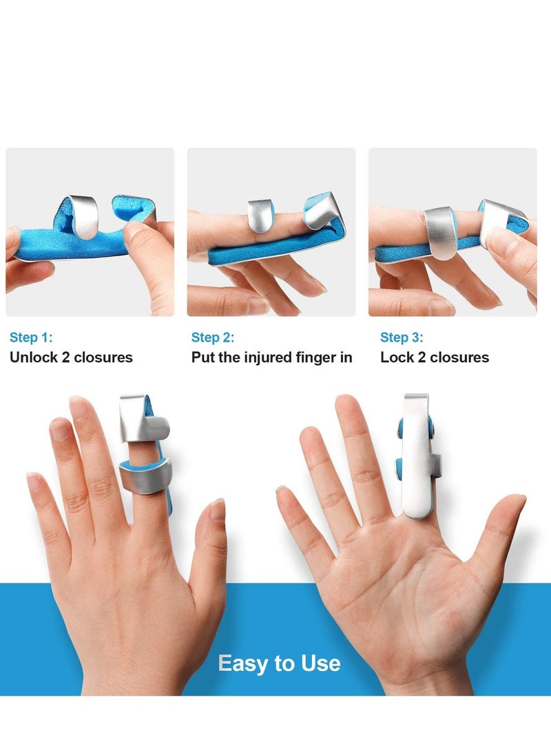 SYOSI Finger Splint, Set of 3 Sizes Broken Thumb & Finger Brace Support, Metal Stabilizer for Fractures, Strains, Sprains & Arthritis Pain Relief Adults & Children  - Image 5