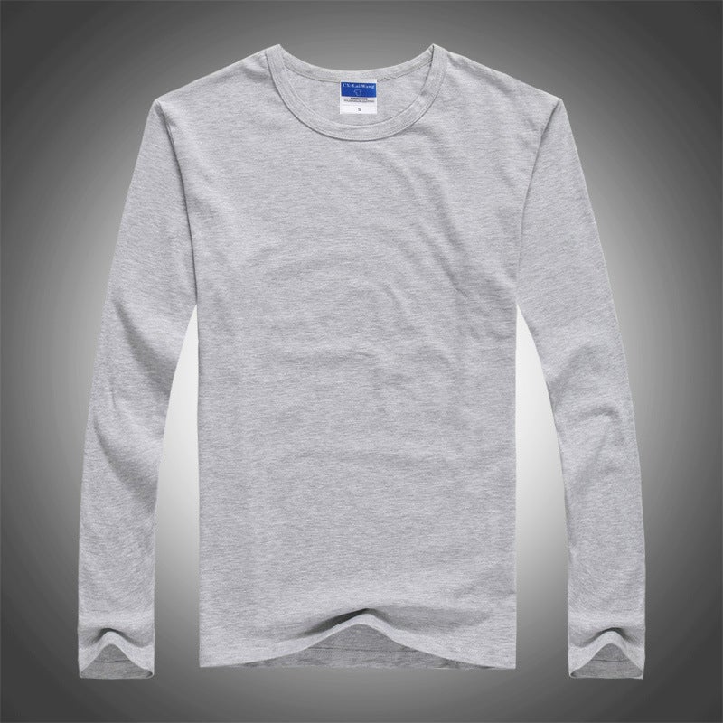 Raglan long sleeve wholesale party class clothes T-shirt custom cotton round neck advertising cultural shirt work clothes printed logo Gray 
