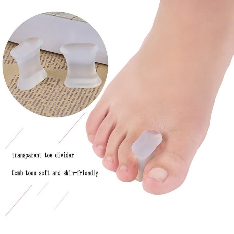 Toe Separators£¬Silicone Spacer, Transparent Splitter, Thumb Valgus Silicone Care Corrector, Big Toe Durable Pressure Relief Soft Foot£¬Bunion Pads to Correct & Relieve Pain - Image 5