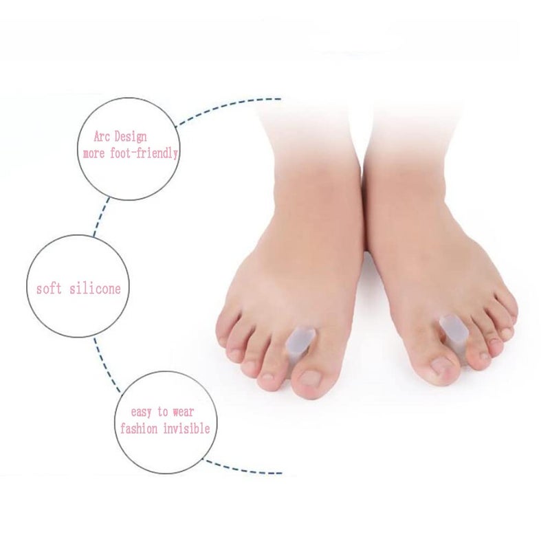 Toe Separators£¬Silicone Spacer, Transparent Splitter, Thumb Valgus Silicone Care Corrector, Big Toe Durable Pressure Relief Soft Foot£¬Bunion Pads to Correct & Relieve Pain - Image 4