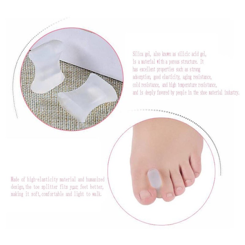 Toe Separators£¬Silicone Spacer, Transparent Splitter, Thumb Valgus Silicone Care Corrector, Big Toe Durable Pressure Relief Soft Foot£¬Bunion Pads to Correct & Relieve Pain - Image 3