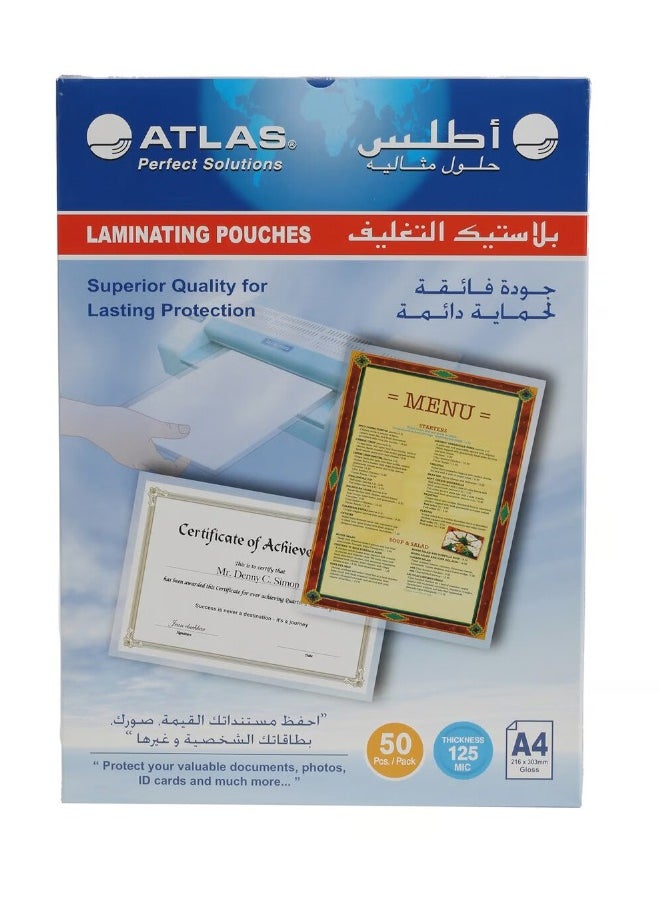 ATLAS - A4 Laminating Pouches Set Clear - Image 1