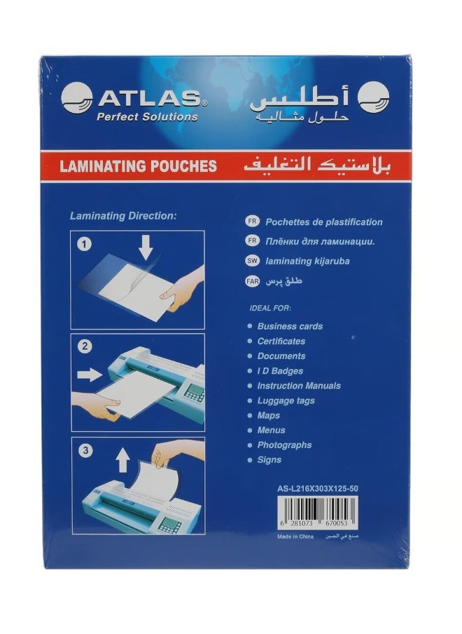 ATLAS - A4 Laminating Pouches Set Clear - Image 1