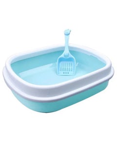 LW Oversized Cat Litter Box with Blue Ladle 47x39x13cm 