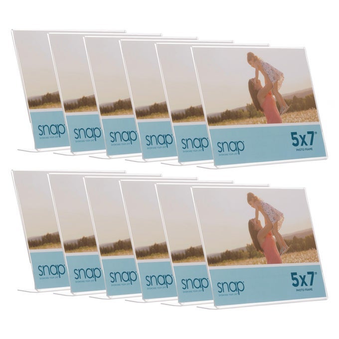 7X5 CLEAR ACRYLIC SELF STANDING PHOTO FRAME SET OF 12