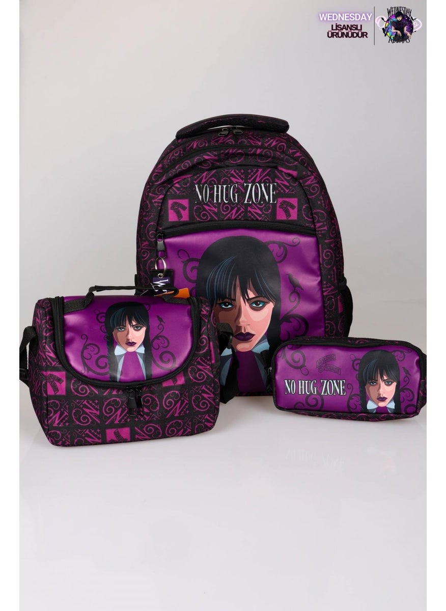Wednesday - New Season Licensed School Bag, Pen Bag and Lunch Box School Set - Image 1