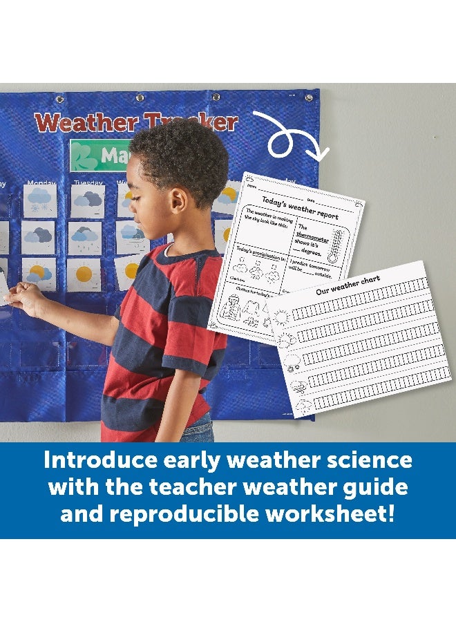 Learning Resources Interactive Weather Tracker Pocket Chart (Full Wall Set, Multi-Color Nylon) - Image 3