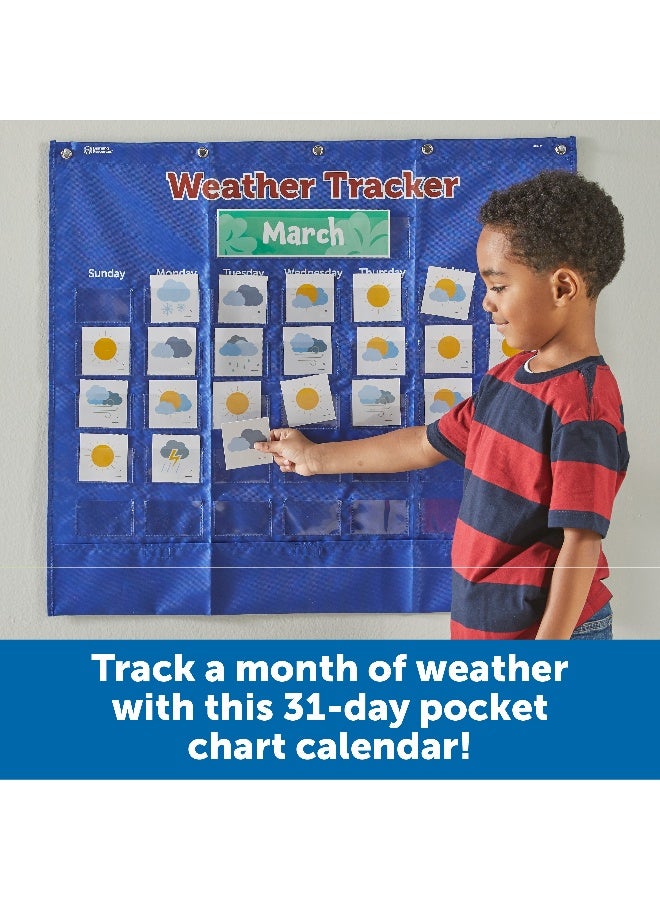 Learning Resources Interactive Weather Tracker Pocket Chart (Full Wall Set, Multi-Color Nylon) - Image 2