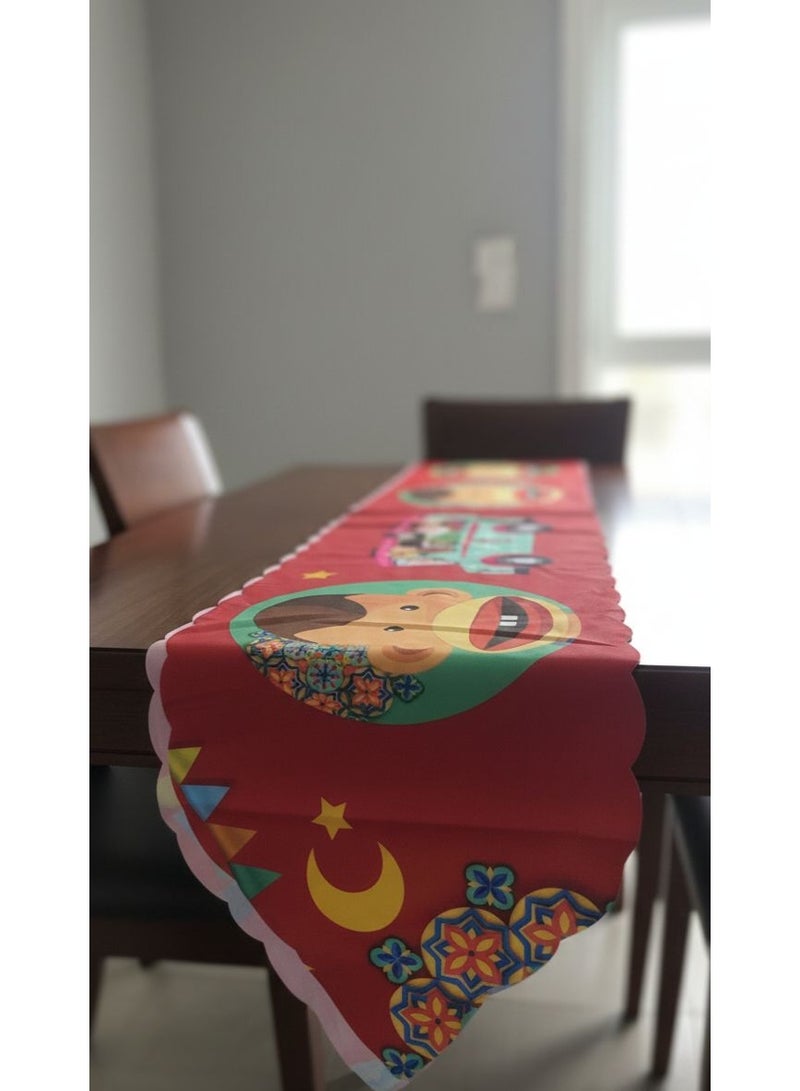 مفرش طاولة رانر رمضان خامة جوبلان بتصميم مميز مقاس 240*35 سم - Image 2