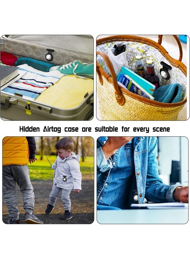 4 Pieces Apple AirTag Holder, Hidden Wearable AirTag Case with Brooch Clip for Clothes, Anti Lost Apple AirTag Holder (Blue、Grey、White、Black) - Image 3
