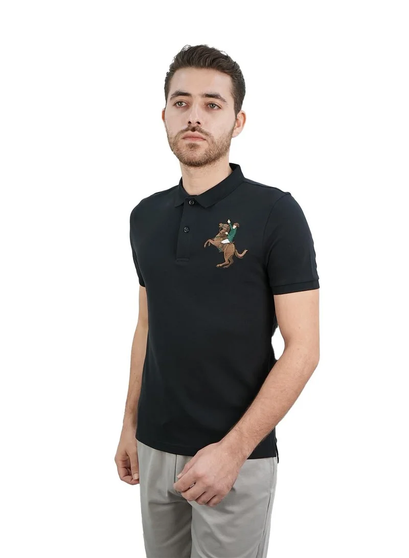 Men's Slim Fit Cotton Short Sleeve Napoleon Polo