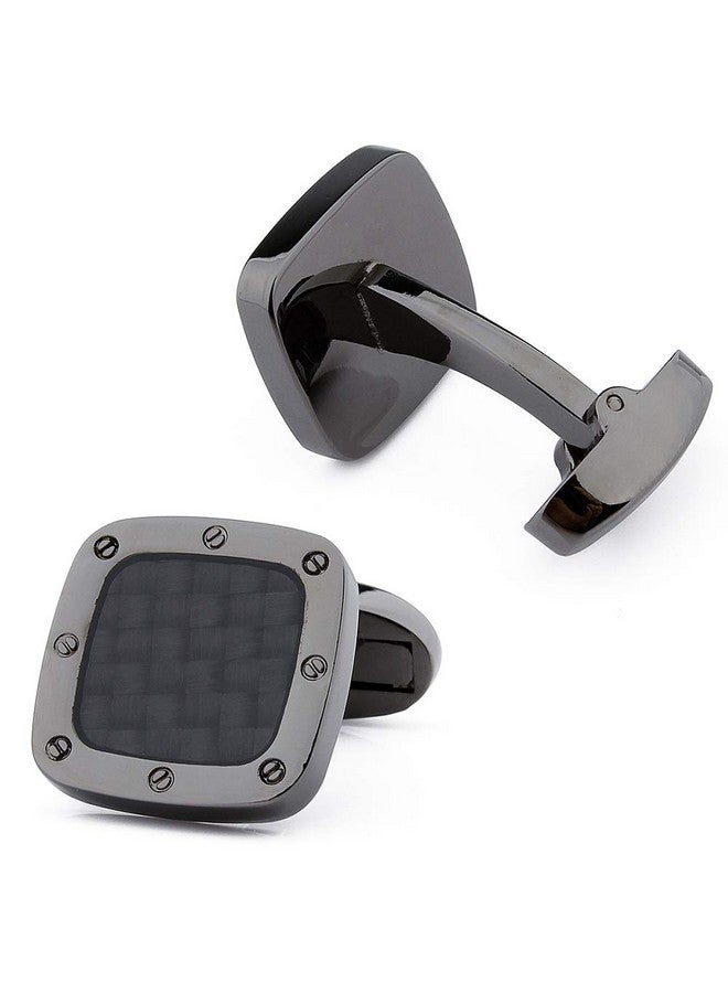 هاوسن أزرار أكمام من ألياف الكربون ومسامير بدلات السهرة للرجال - هدايا زفاف وإكسسوارات في صندوق هدايا - Image 3