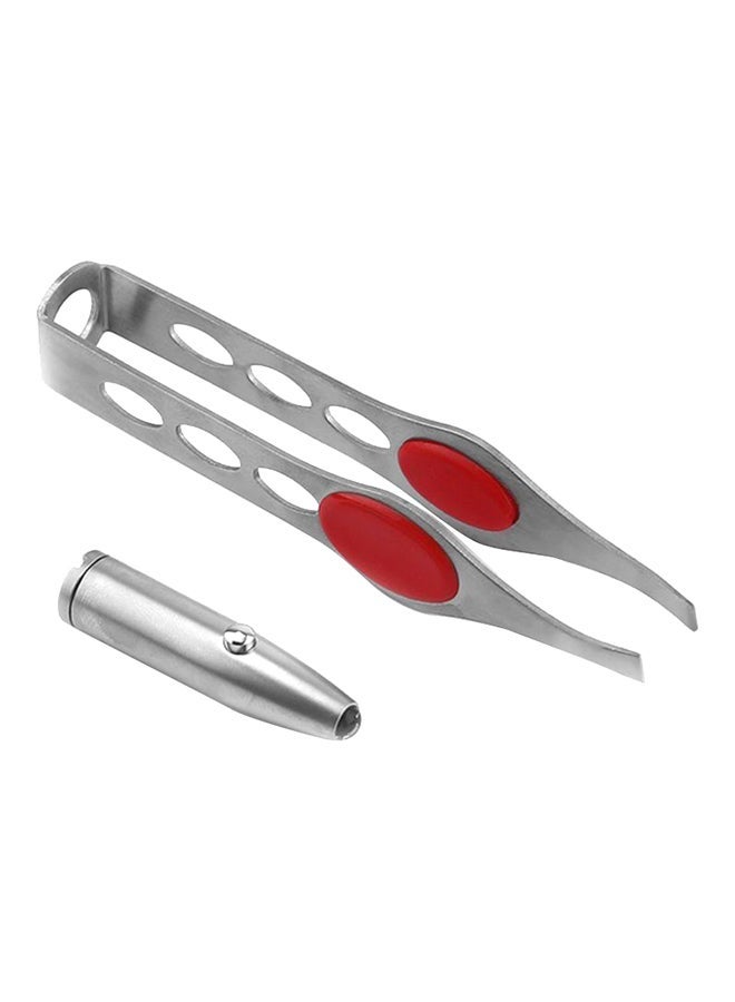 NIBEMINENT Eyebrow Tweezer Clip With LED Light Silver - Image 1