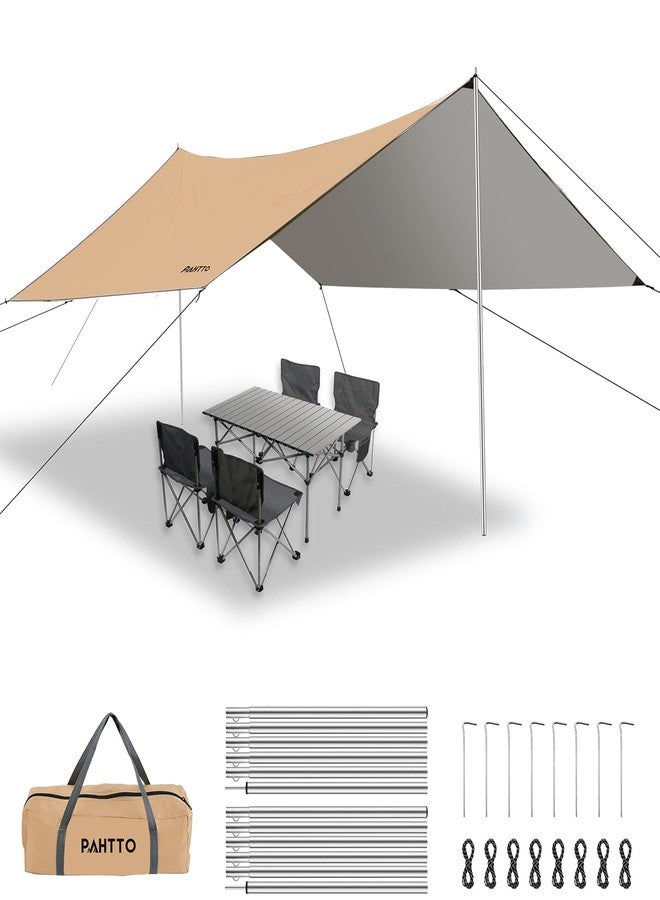 PAHTTO Hammock Rain Fly, 12x10FT Camping Tarp with Poles, Waterproof and Ultralight Survival Tent Tarp for Outdoors, Camping, Hiking, Picnic, Backpacking - Image 1