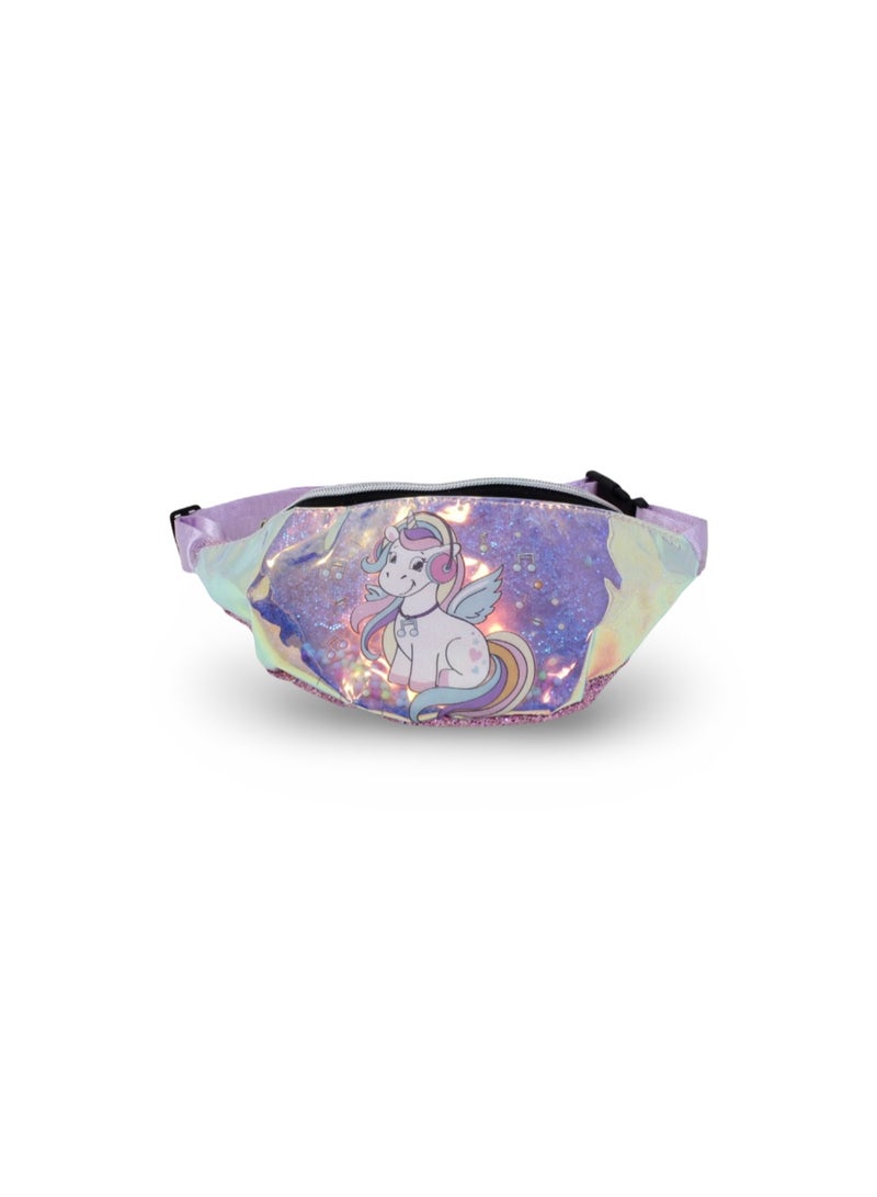 Waist Bag – Glitter Pink & Purple with Unicorn Design - Image 1