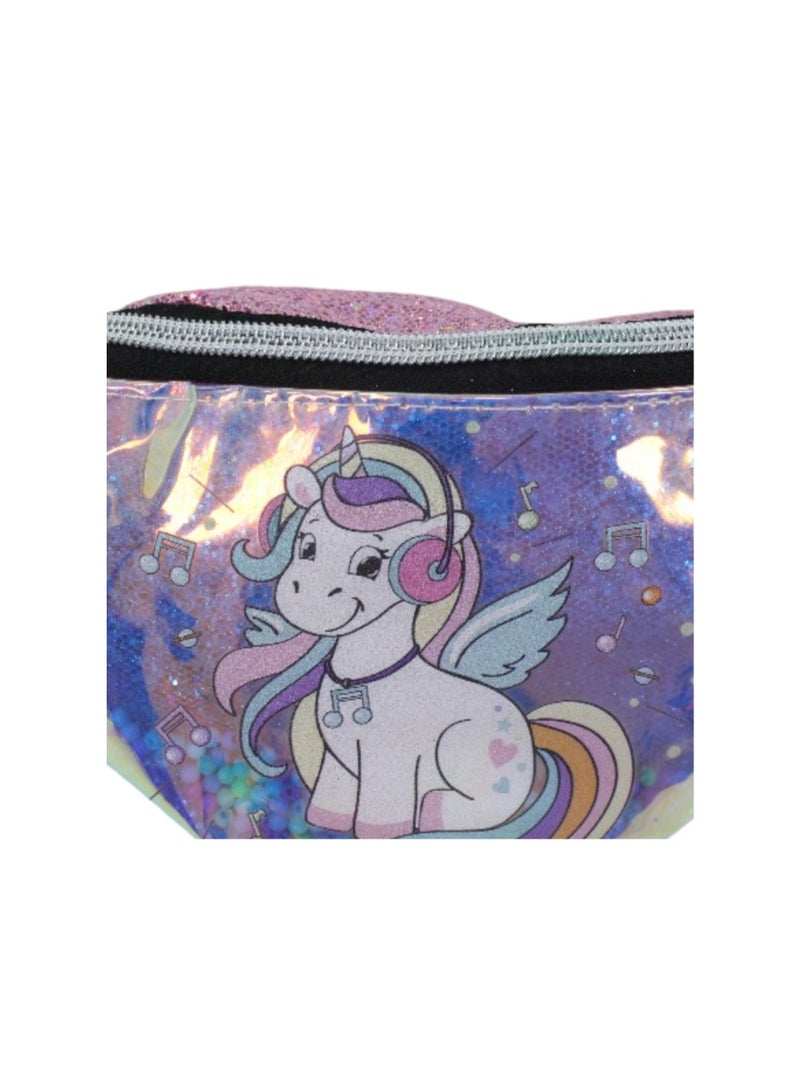 Waist Bag – Glitter Pink & Purple with Unicorn Design - Image 3