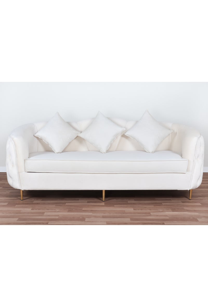 هوم فيو طقم لغرفه المعيشه أنيق مريح مع تصميم فاخر 4 قطع - 9 مقاعد - 2 كنبه 3 أفراد - كنبه فردين - كرسى فرد أبيض - Image 2