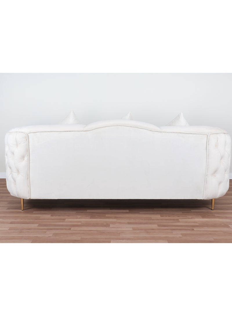 هوم فيو طقم لغرفه المعيشه أنيق مريح مع تصميم فاخر 4 قطع - 9 مقاعد - 2 كنبه 3 أفراد - كنبه فردين - كرسى فرد أبيض - Image 5