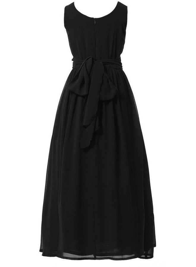 Happy Rose Juniors Long Bridesmaid Dress Party Dresses Flower Girl's Dress, Black, 10 - Image 4