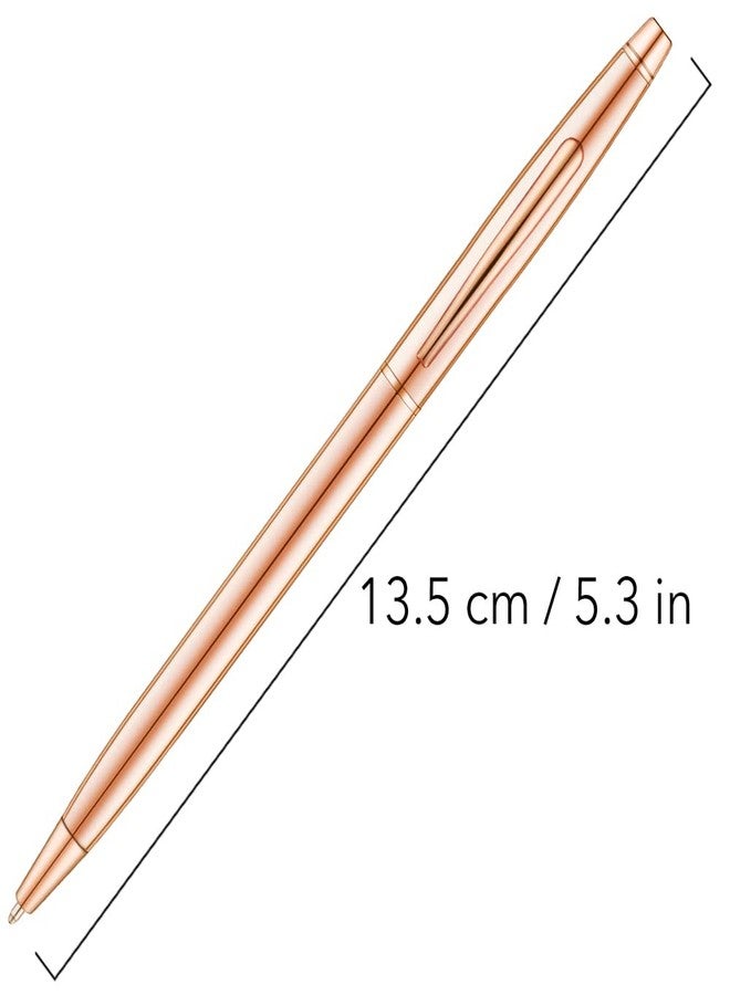 Unibene Slim Metallic Retractable Ballpoint Pens - Rose Gold, Nice Gift for Wedding Business Office Students Teachers Christmas, Medium Point(1 mm) 6 Pack-Black ink - Image 3