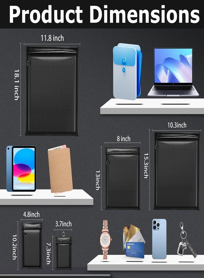 عبوة من 5 حقائب فاراداي للهواتف، حقيبة مانعة لتقنية RFID، مقاومة للحريق والماء والنبضات الكهرومغناطيسية، حقيبة "Go Dark" للهواتف المحمولة، تحجب الإشارة وتمنع التتبع. - Image 3