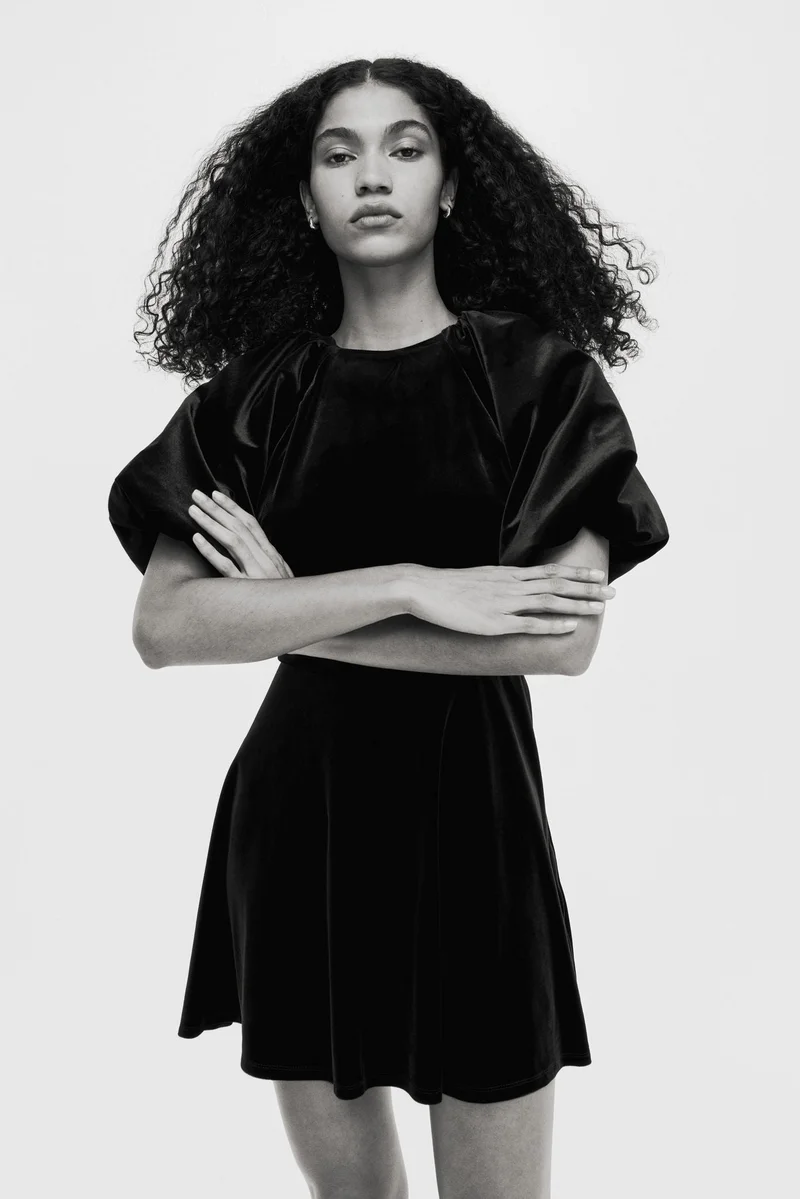 اتش اند ام فستان بأكمام بالون